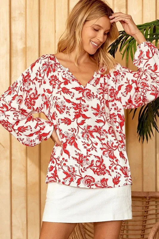 Emily Wonder Floral Woven Blouse Top