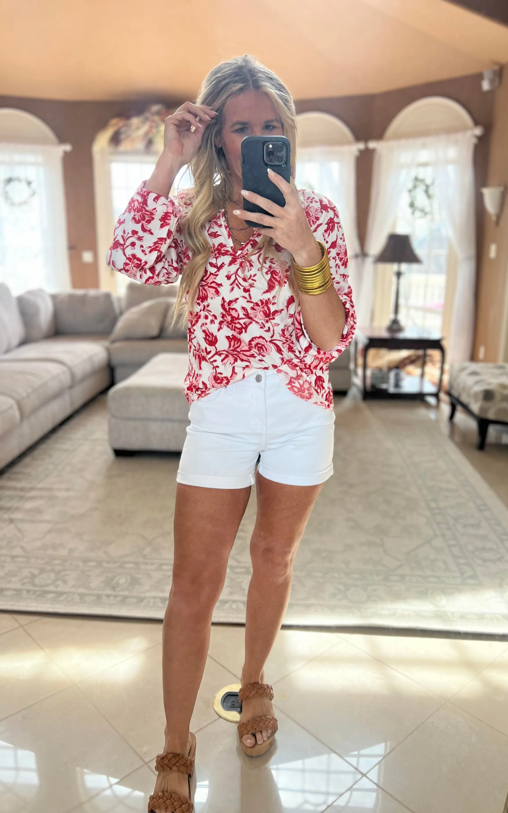 Emily Wonder Floral Woven Blouse Top