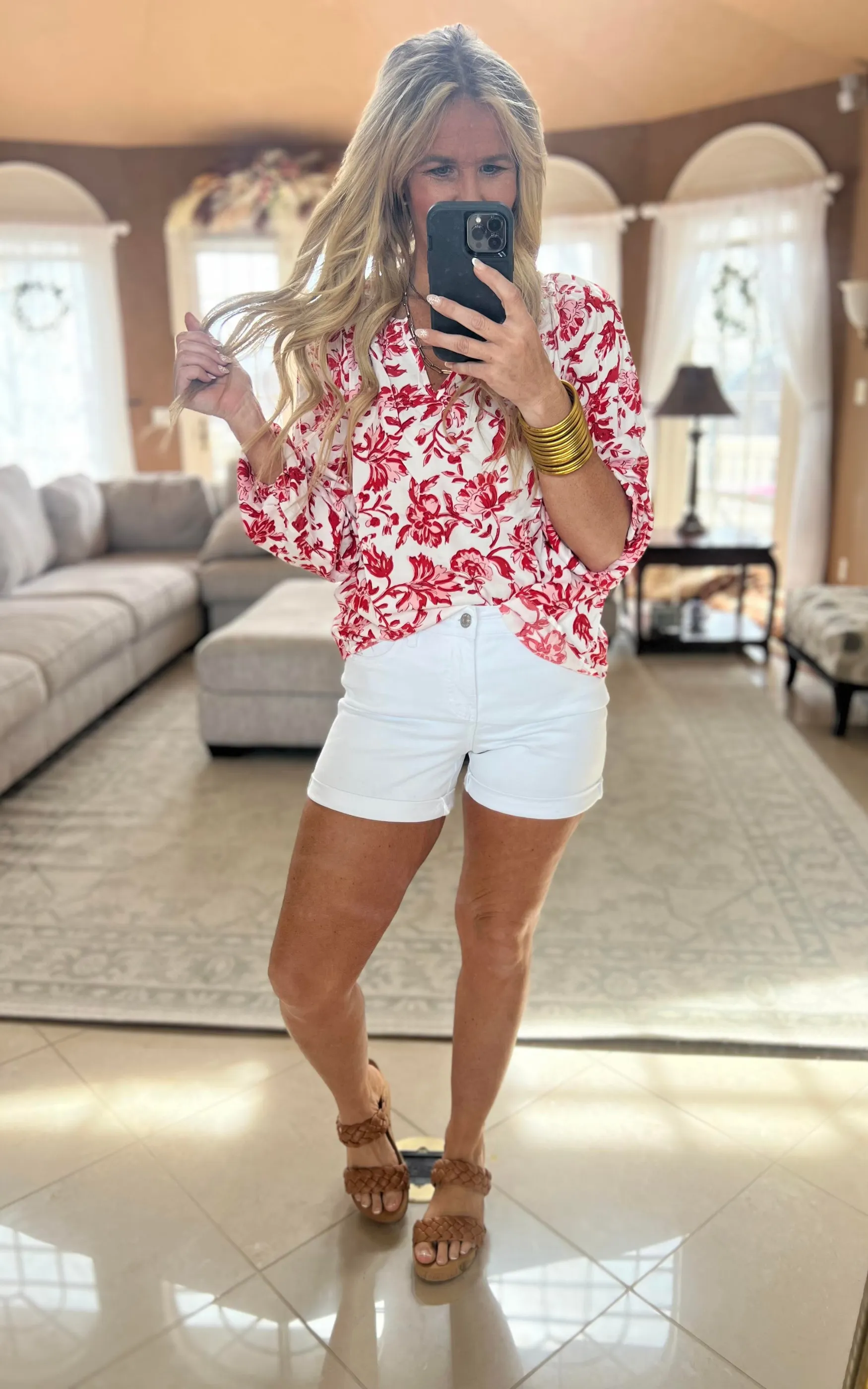 Emily Wonder Floral Woven Blouse Top