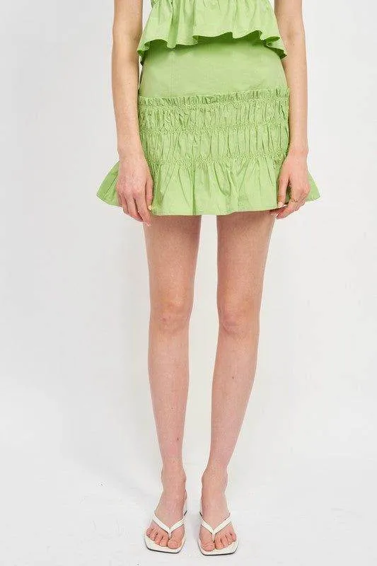 Emory Park | High Waist Gathered Mini Skirt