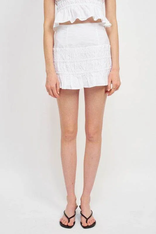 Emory Park | High Waist Gathered Mini Skirt