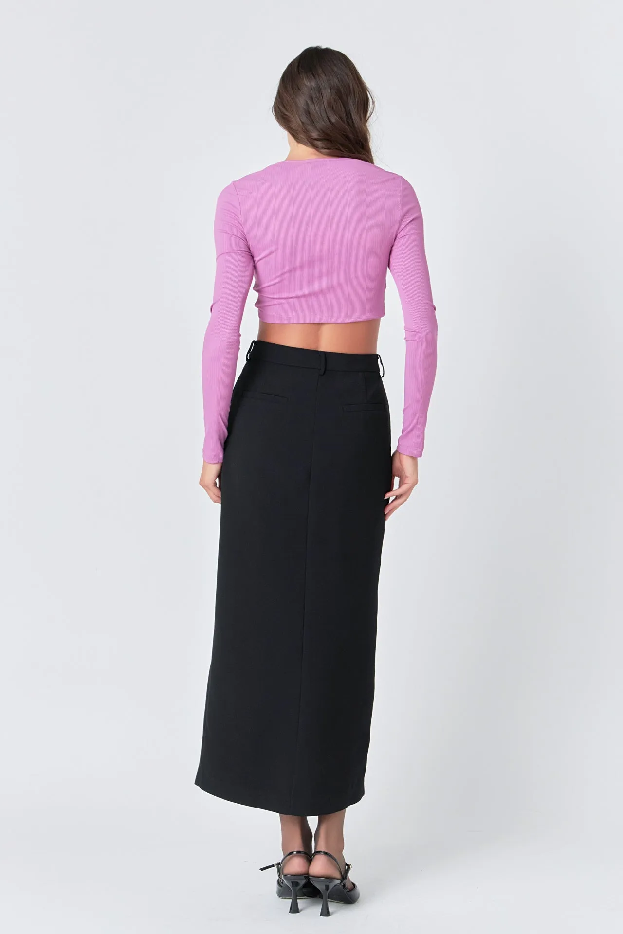 Front Twist Cropped Long Sleeve