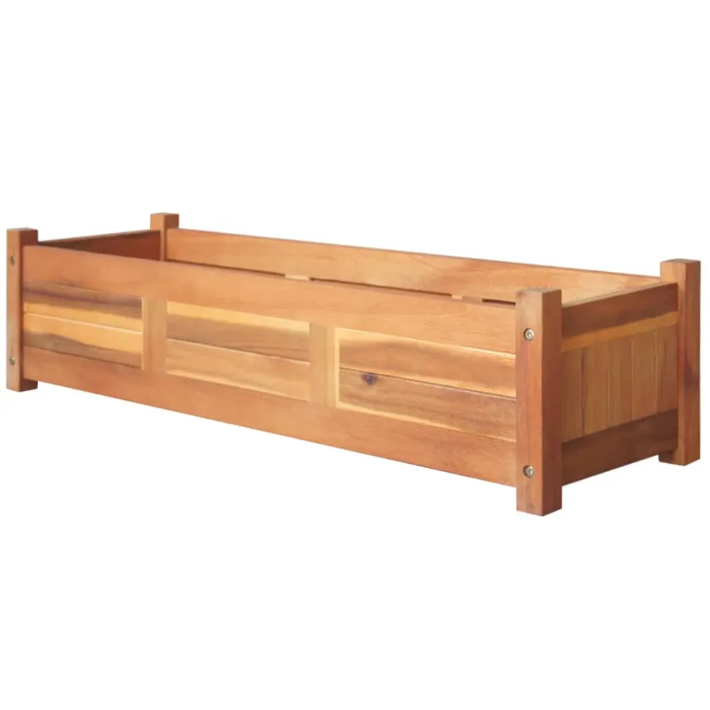 Garden Raised Beds 2 pcs Acacia Wood 100x30x25 cm