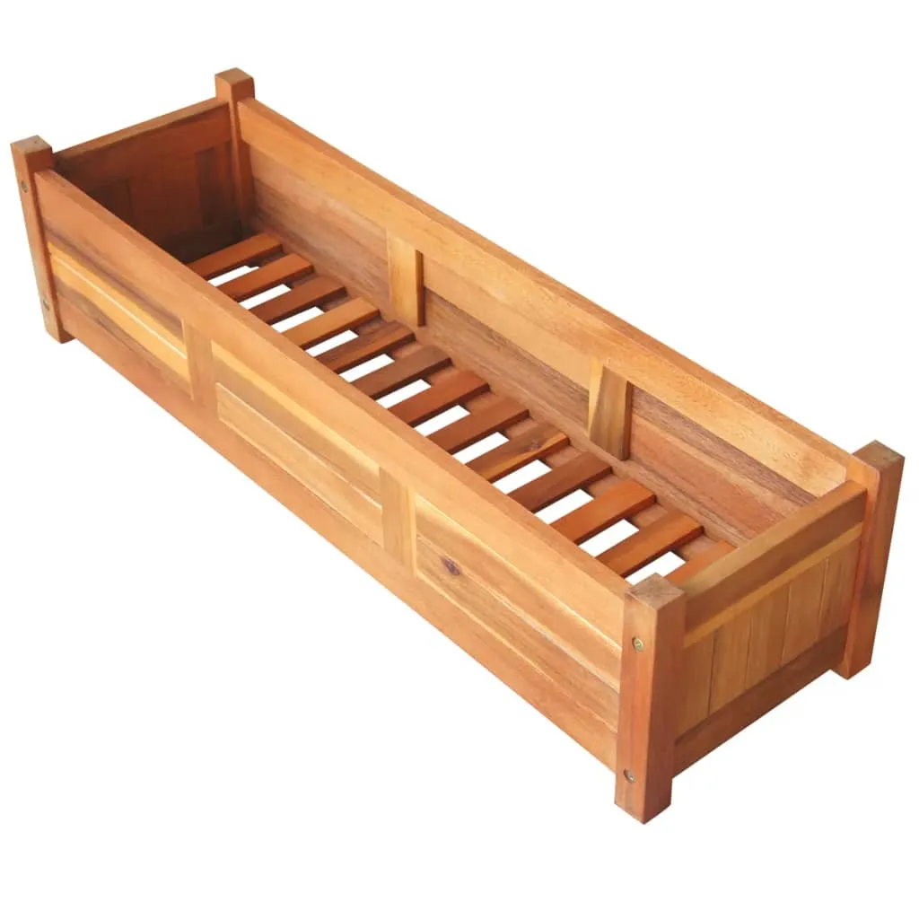 Garden Raised Beds 2 pcs Acacia Wood 100x30x25 cm