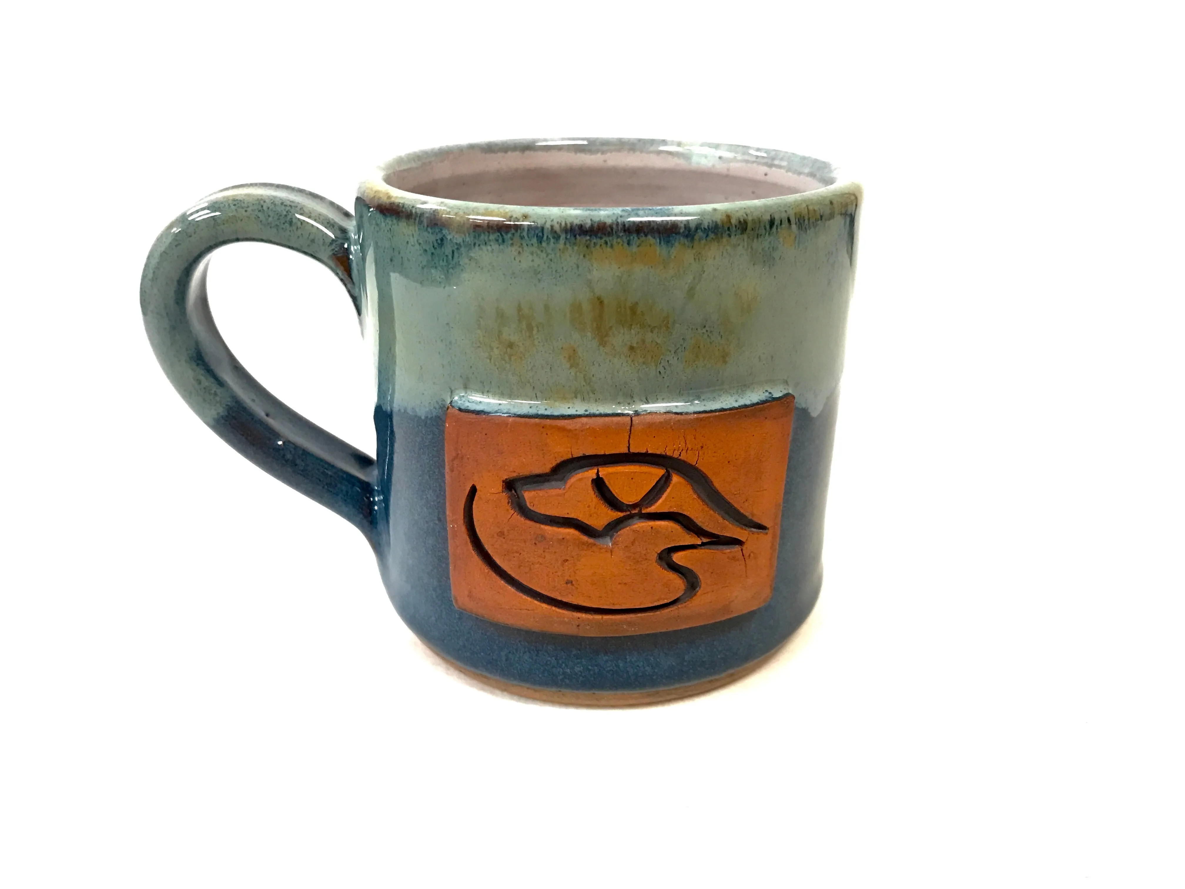 Handmade Ceramic Mug with Duck Dog Clothing Logo