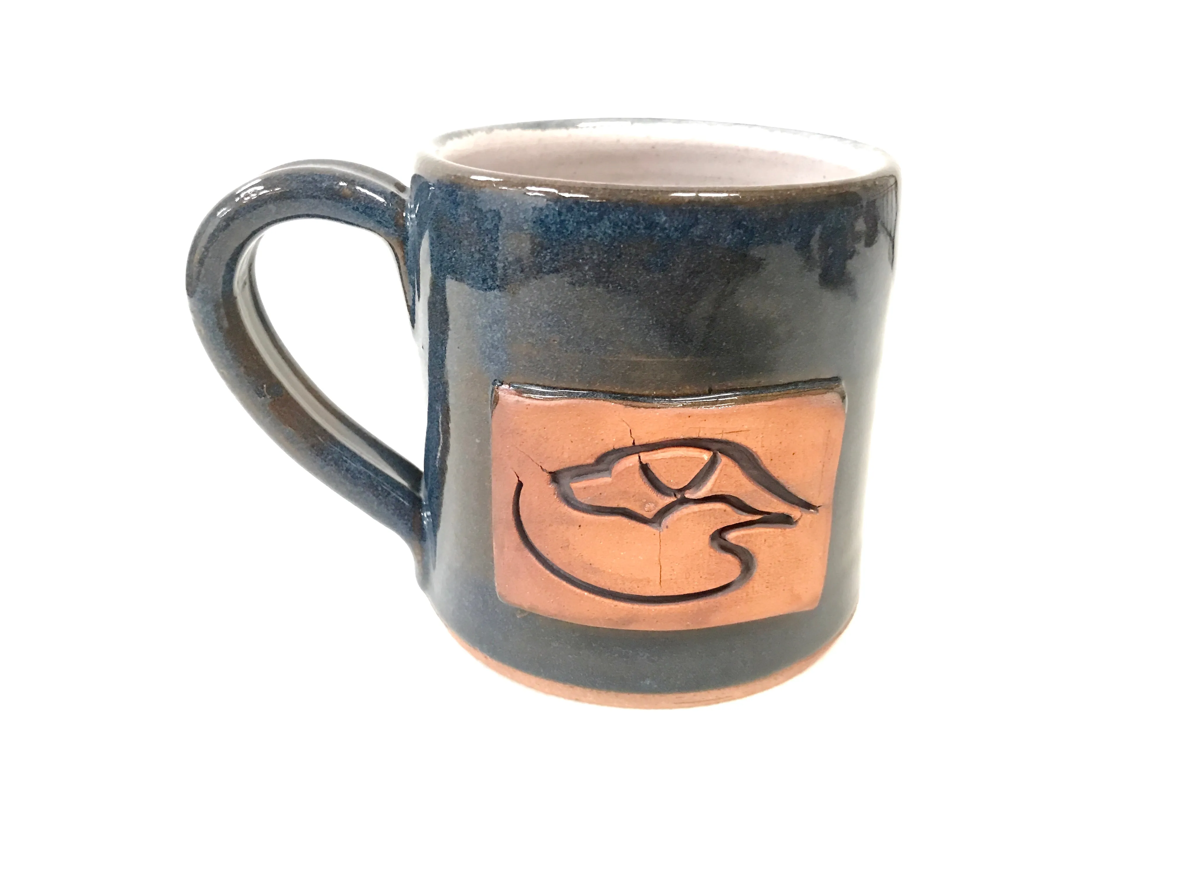 Handmade Ceramic Mug with Duck Dog Clothing Logo