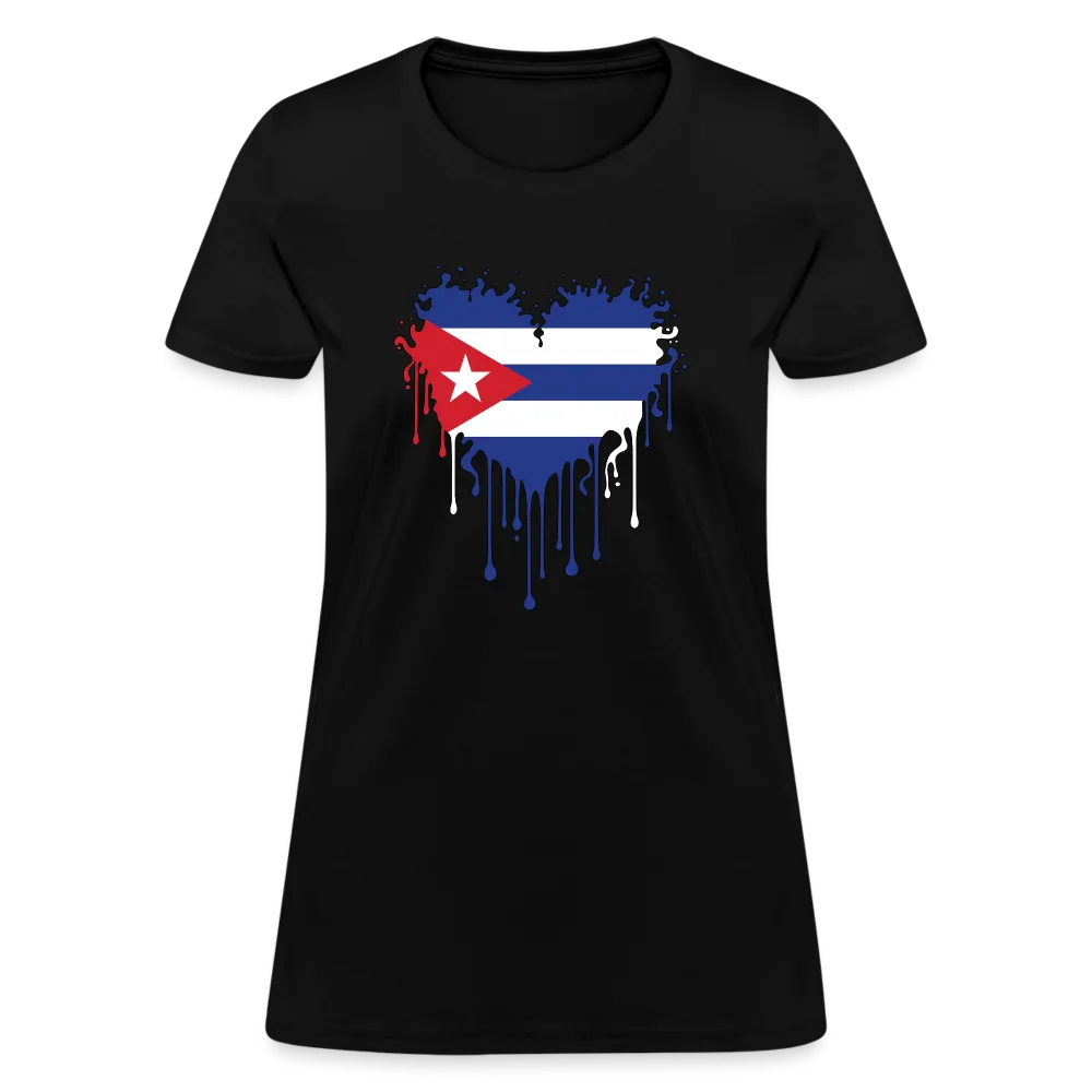 Heart of Cuba Flag Women's Contoured T-Shirt