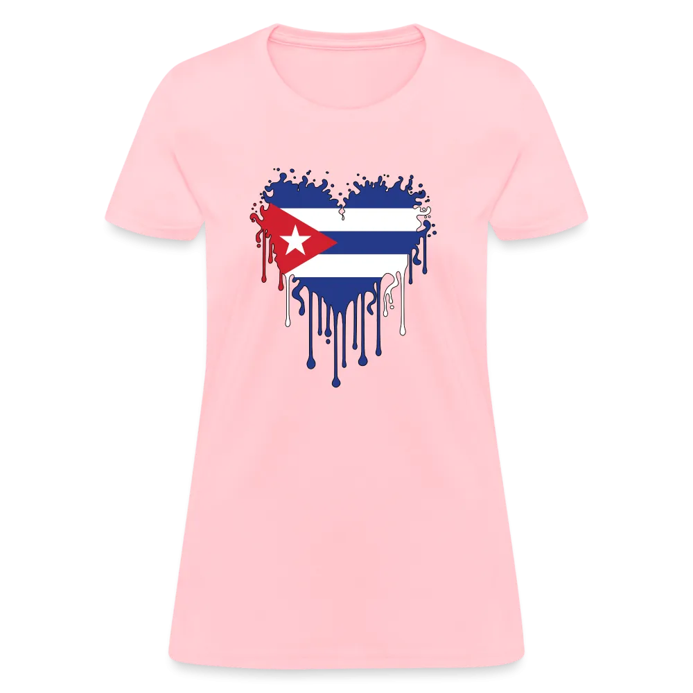 Heart of Cuba Flag Women's Contoured T-Shirt