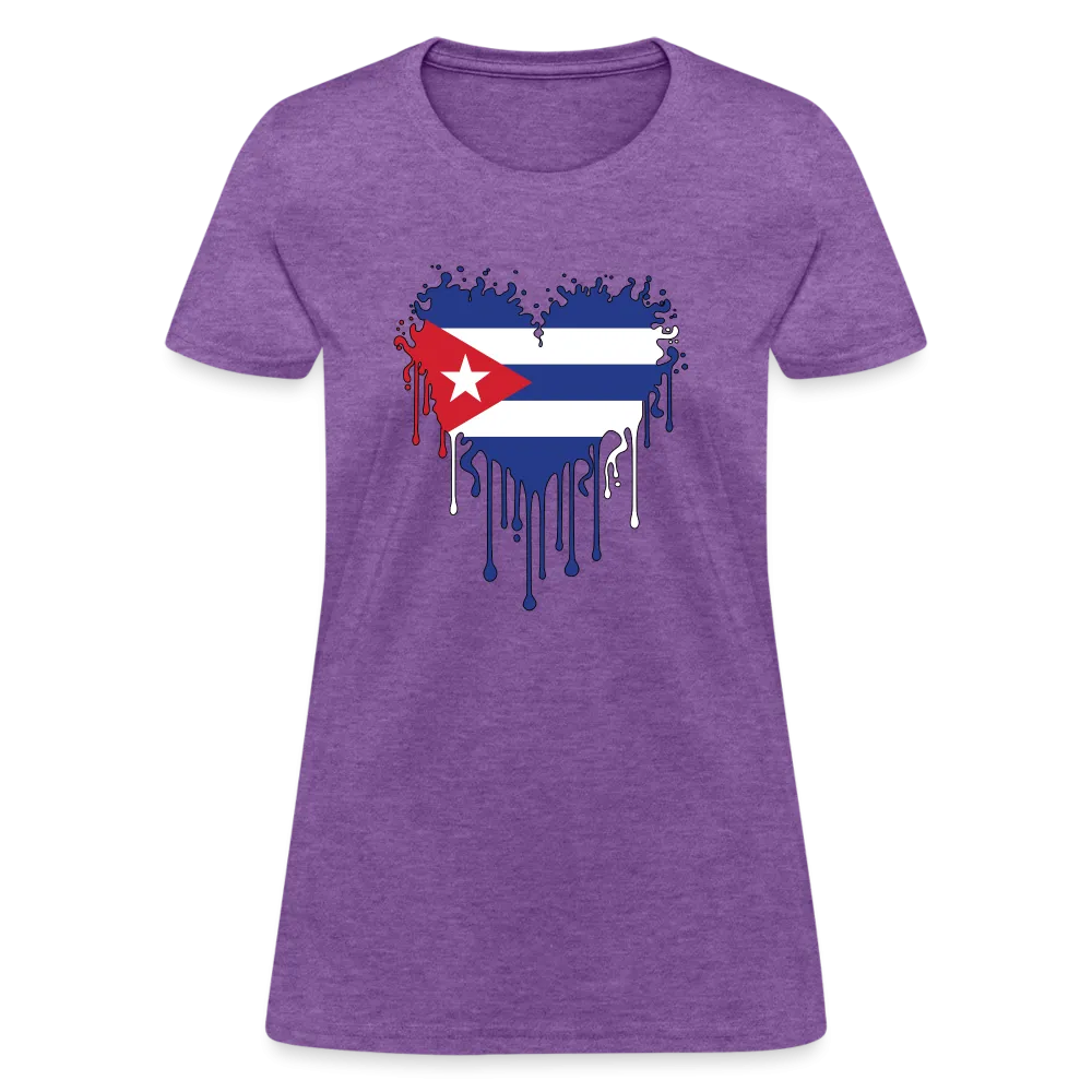 Heart of Cuba Flag Women's Contoured T-Shirt