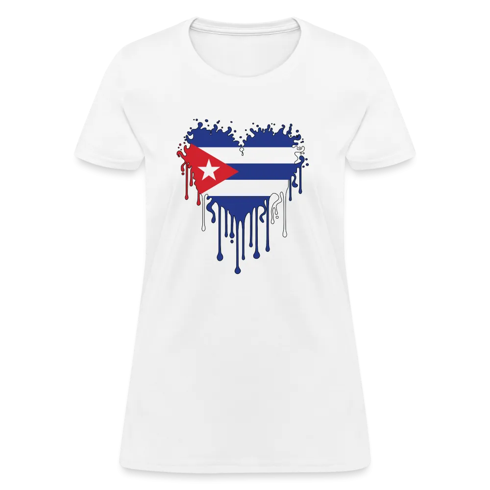 Heart of Cuba Flag Women's Contoured T-Shirt