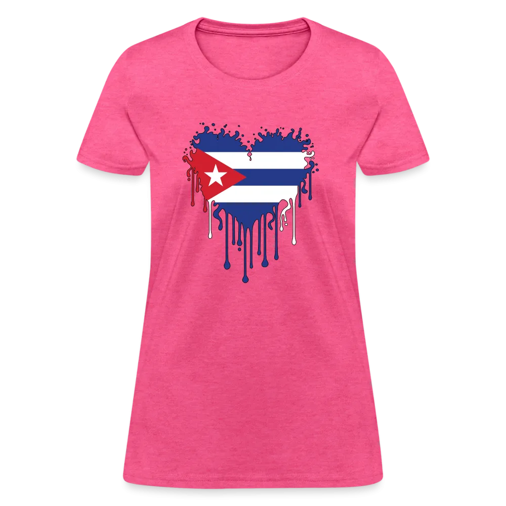 Heart of Cuba Flag Women's Contoured T-Shirt