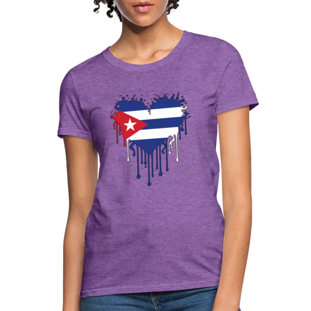 Heart of Cuba Flag Women's Contoured T-Shirt