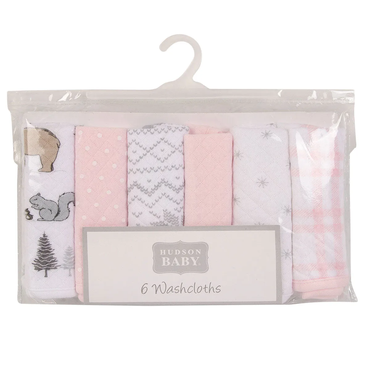 Hudson Baby 6pc Quilted Washcloths - Winter Forest