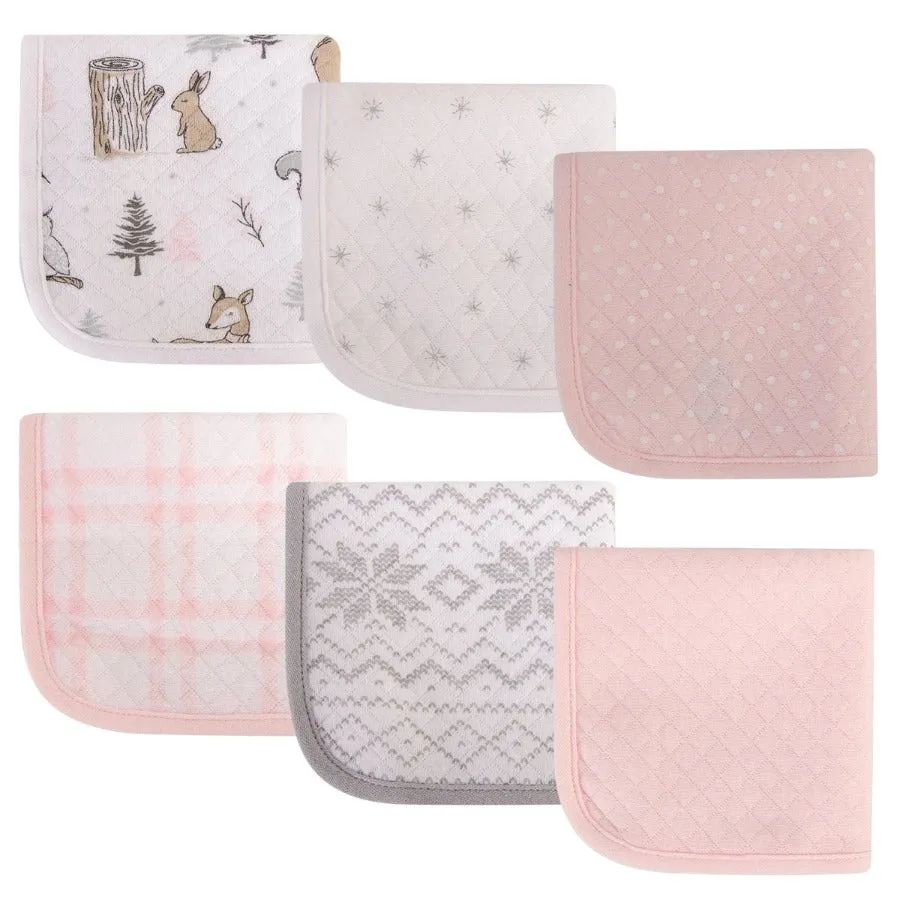 Hudson Baby 6pc Quilted Washcloths - Winter Forest