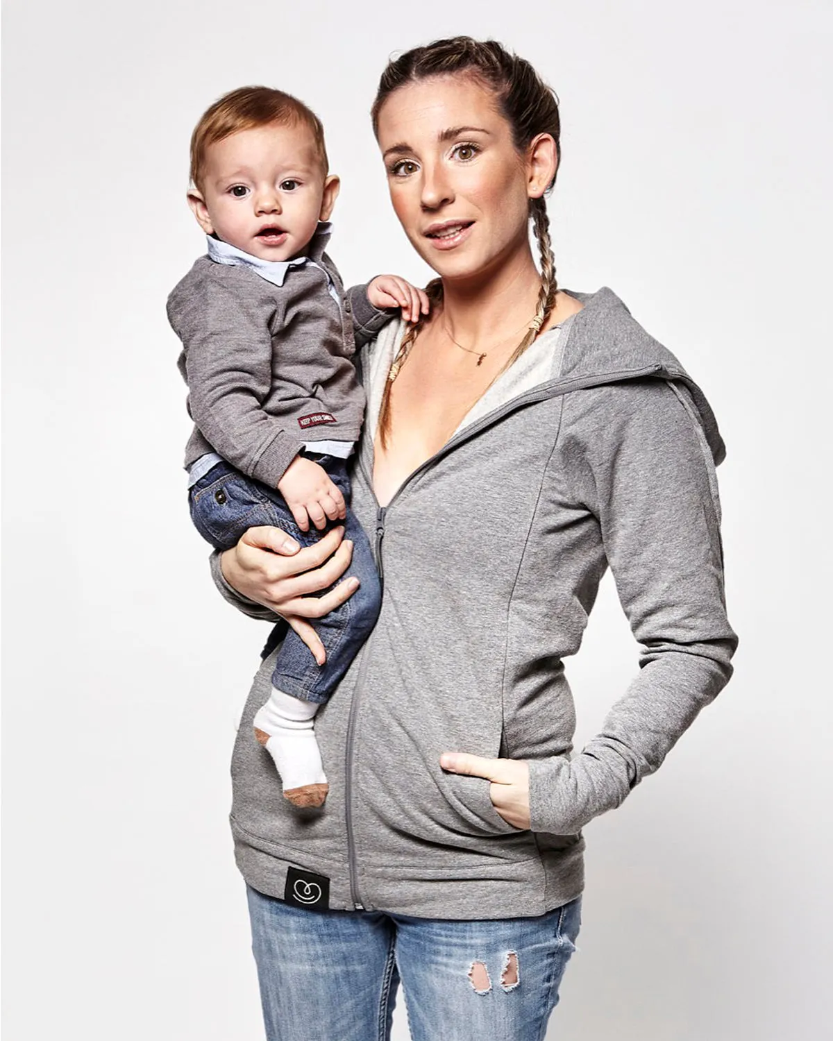 Love Radius Parent's Baby Wearing Hoodie - Heather Grey