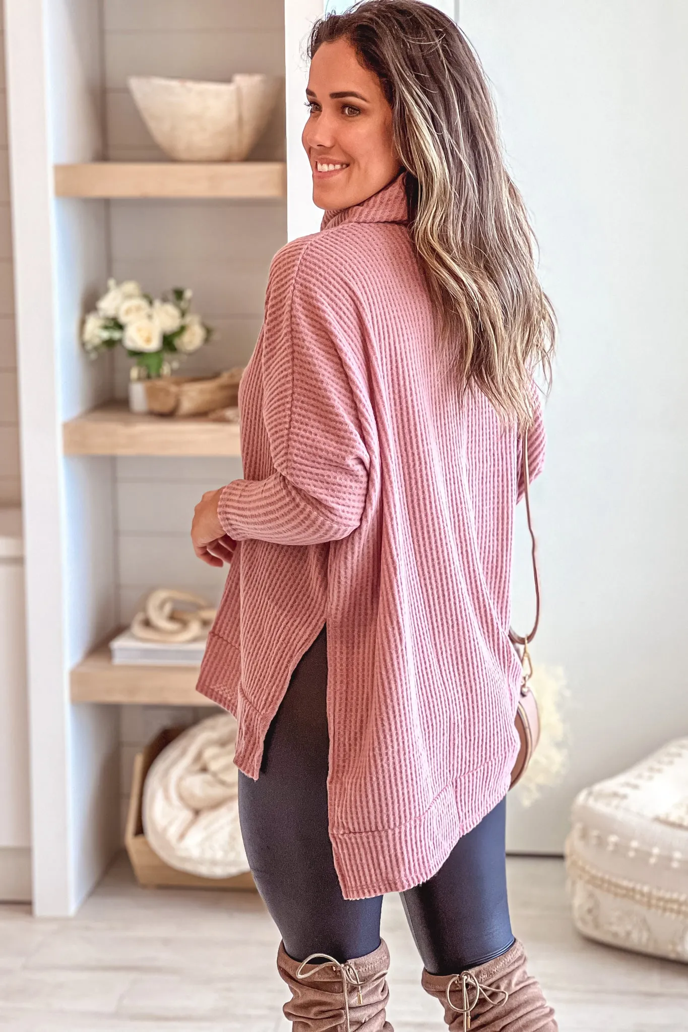 Mauve Turtle Neck Top