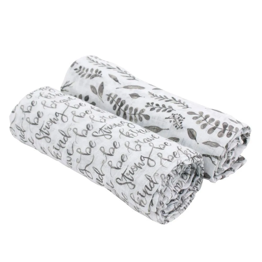 Muslin Swaddle Blanket Set Premium Cotton  Just Be   Leaves