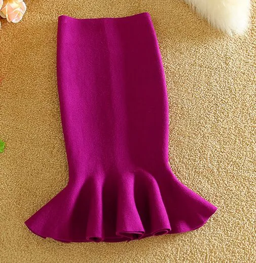 New Arrival Korean Style Women Fashion Skirts Wrap Hip Young Lady Fishtail Skirts Sexy Woman Slim Knitted Skirt