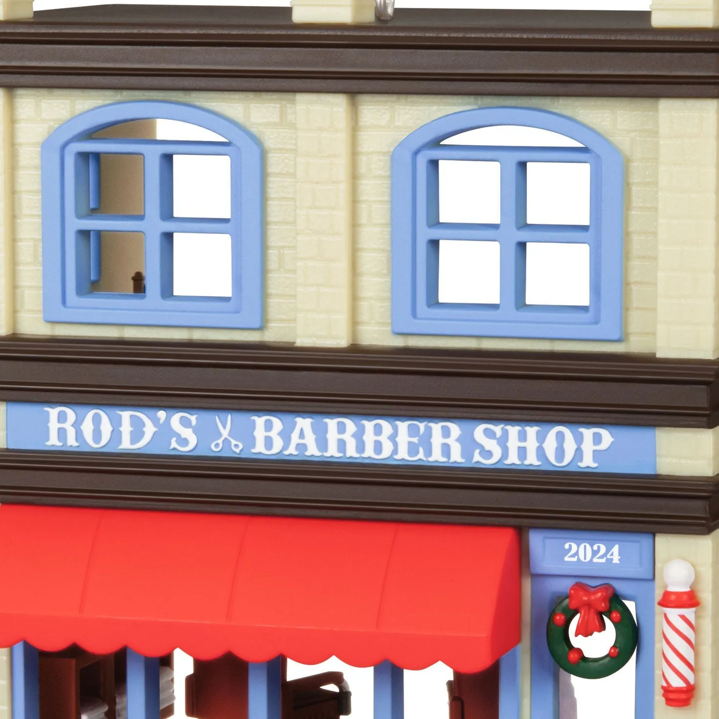 Nostalgic Houses and Shops Rod's Barbershop — 2024 Hallmark Keepsake Christmas Ornament