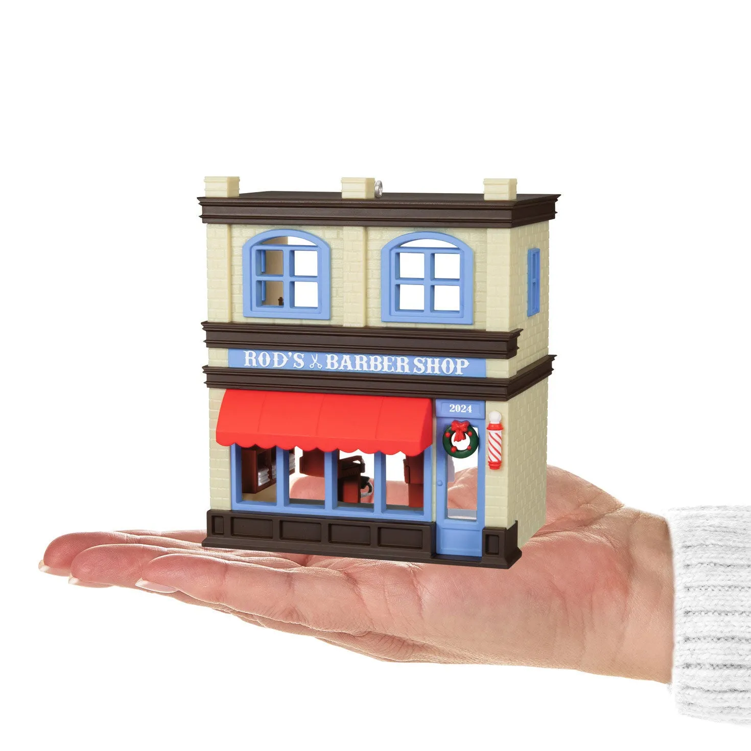 Nostalgic Houses and Shops Rod's Barbershop — 2024 Hallmark Keepsake Christmas Ornament