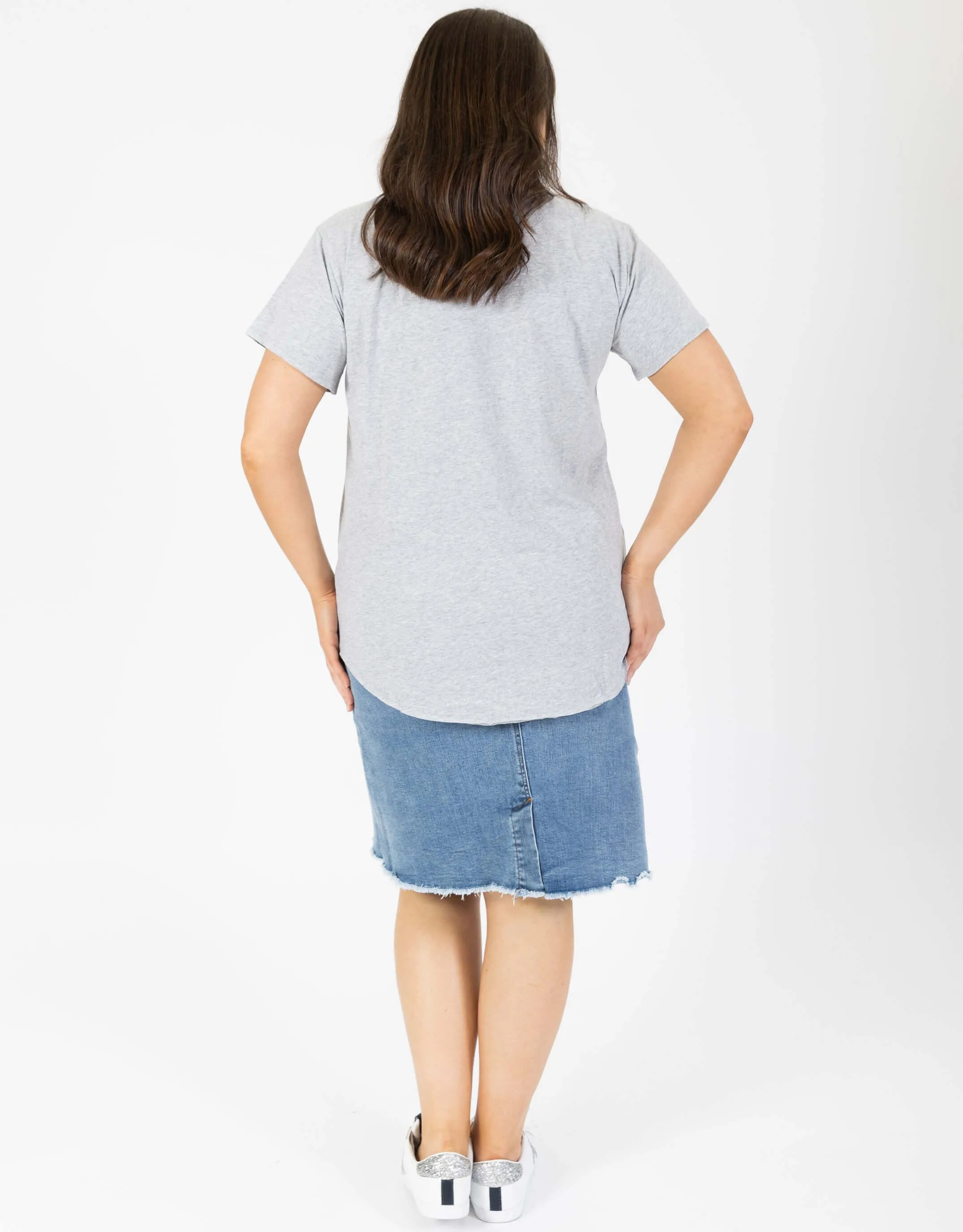 Original V Neck T-Shirt - Grey Marle