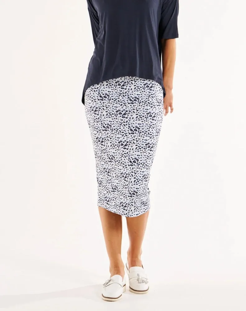 Penelope Reversible Skirt - Petrol/Snow Leopard