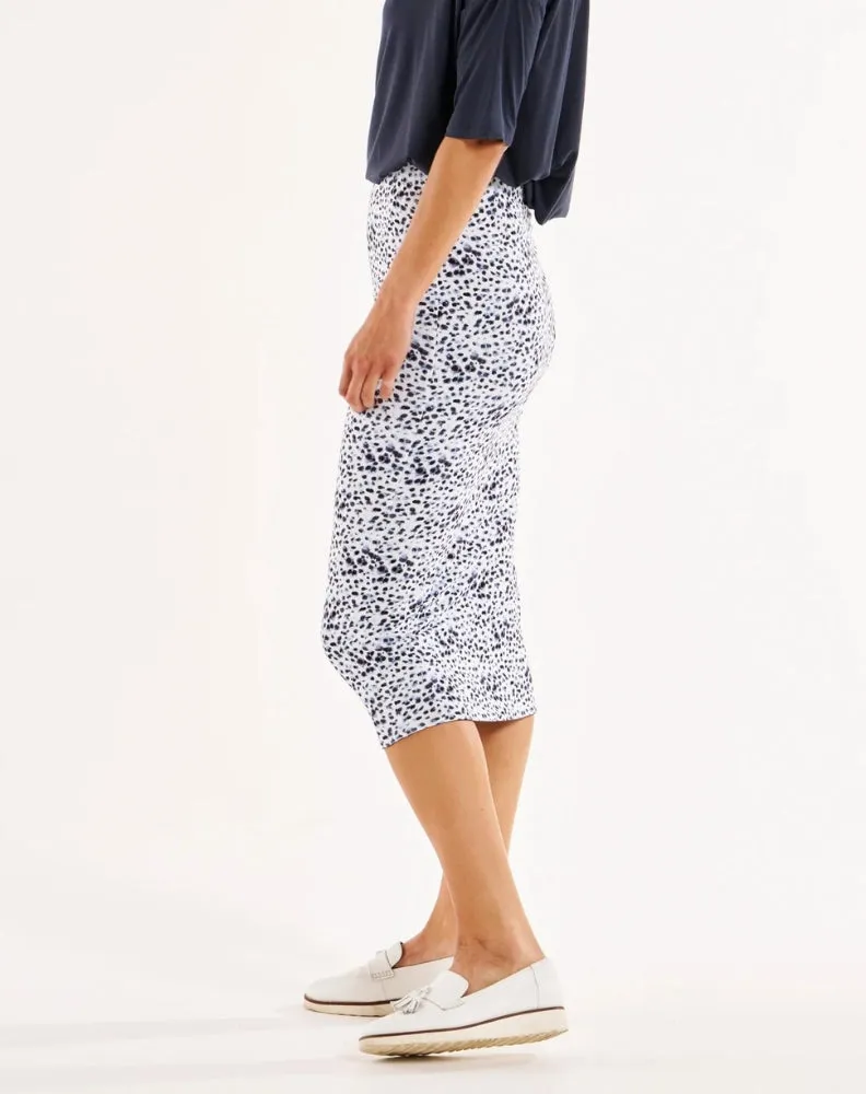 Penelope Reversible Skirt - Petrol/Snow Leopard