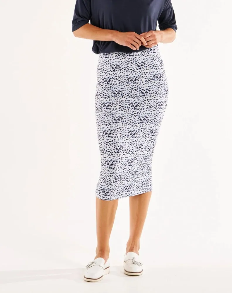 Penelope Reversible Skirt - Petrol/Snow Leopard