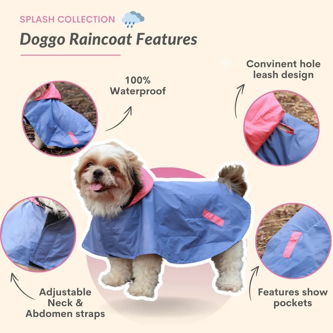 Pet Set Go Dual Colour Cape Style Raincoat for Dogs (Purple)