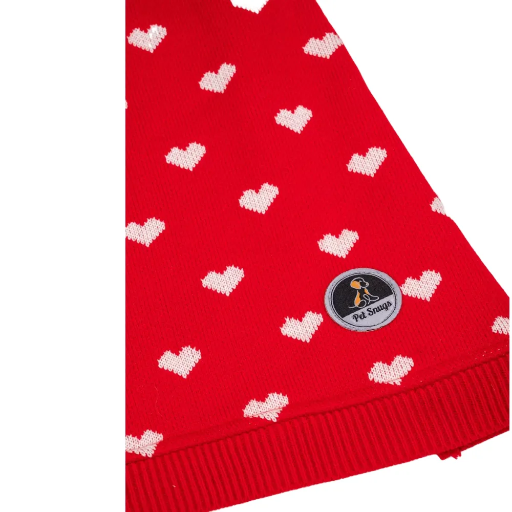 Petsnugs Heart Sweater for Dogs and Cats (Red)