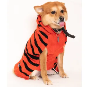 Petsnugs Tiger Knit Sweater for Dogs and Cats (Black & Orange)