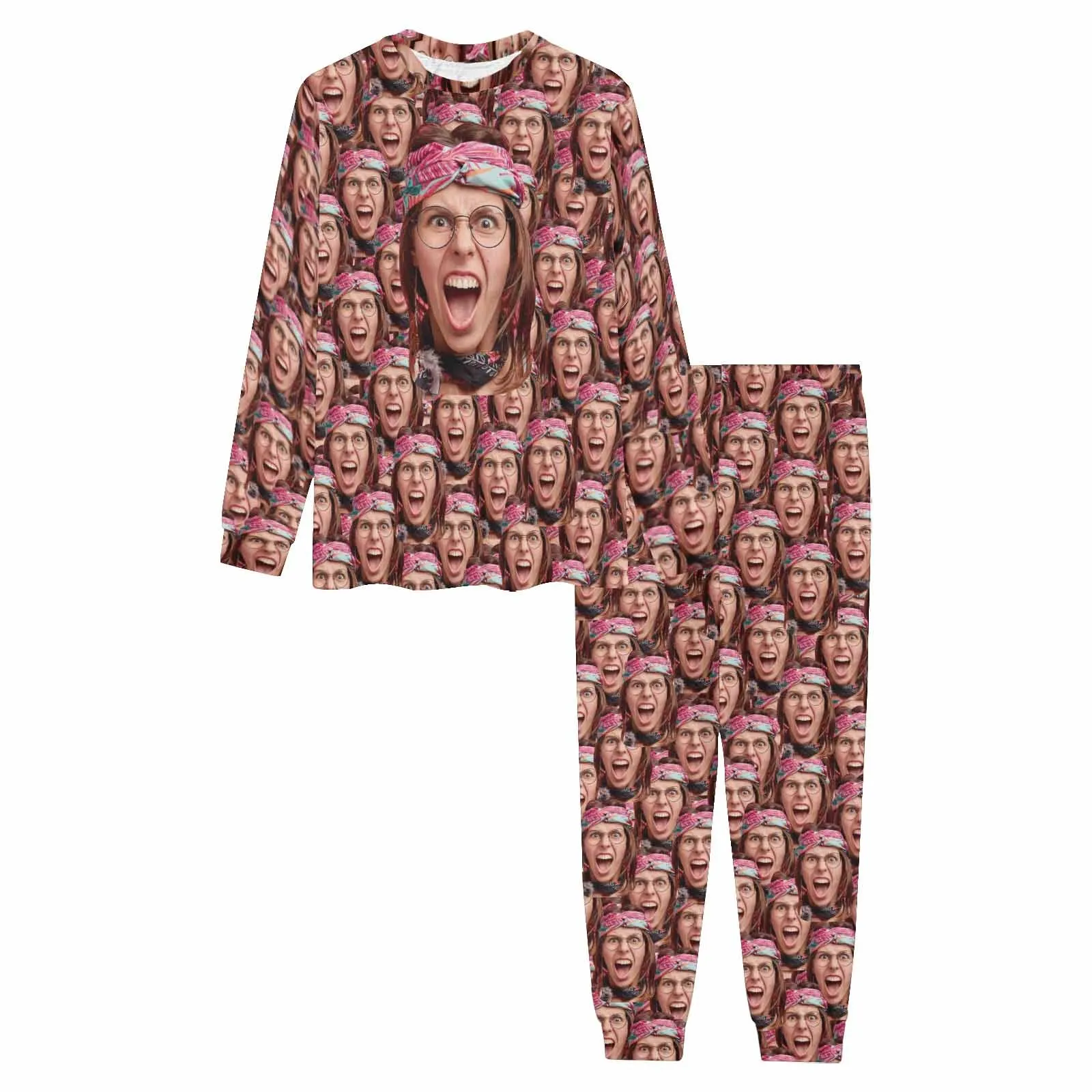 Photo Pajamas Custom Seamless Face Pajamas Personalized Men's Sleep or Loungewear For Him