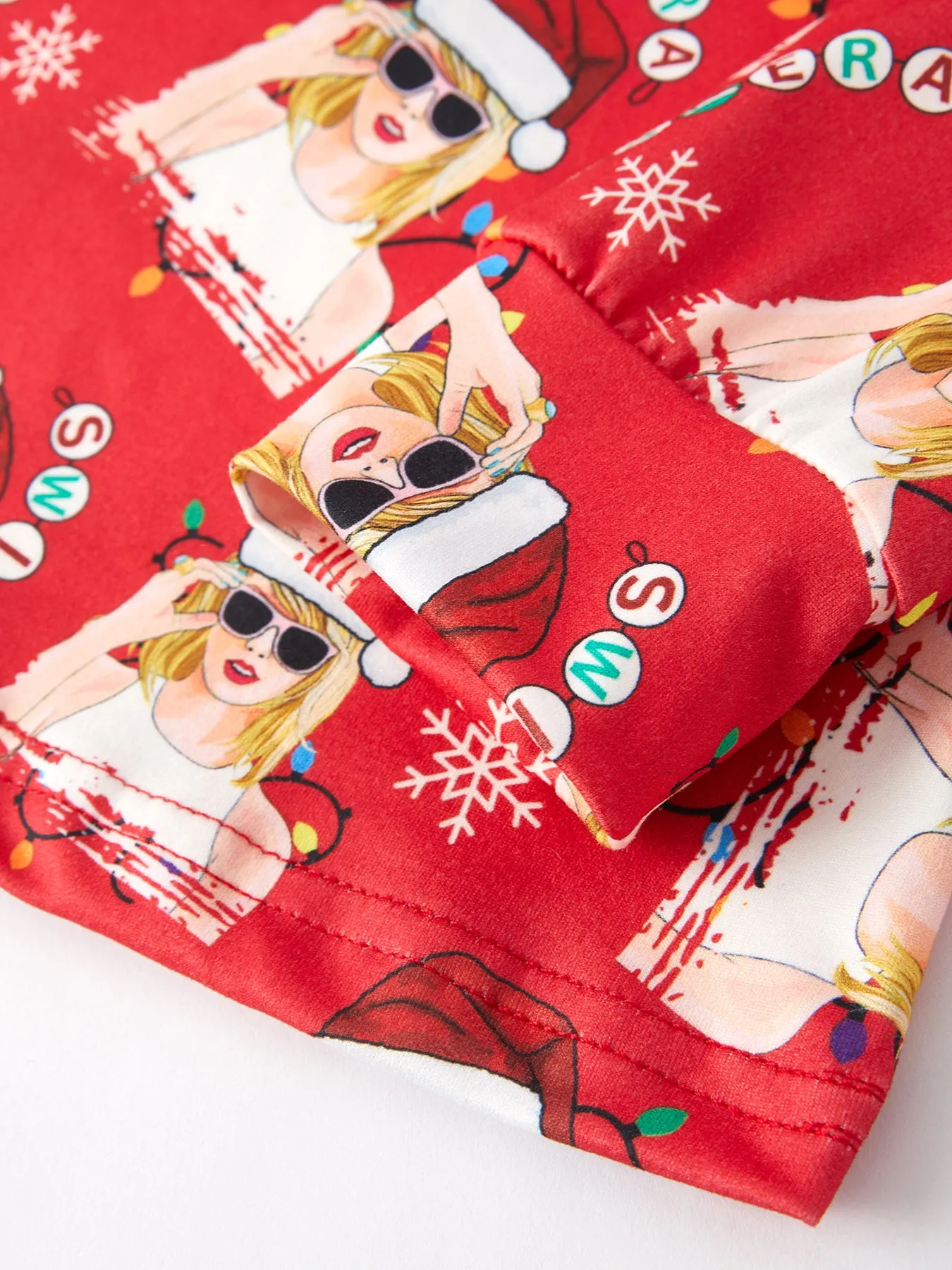 PREORDER  Ship on 4th Dec TS Christmas Print Red Girls Milk Silk Girls Pajamas