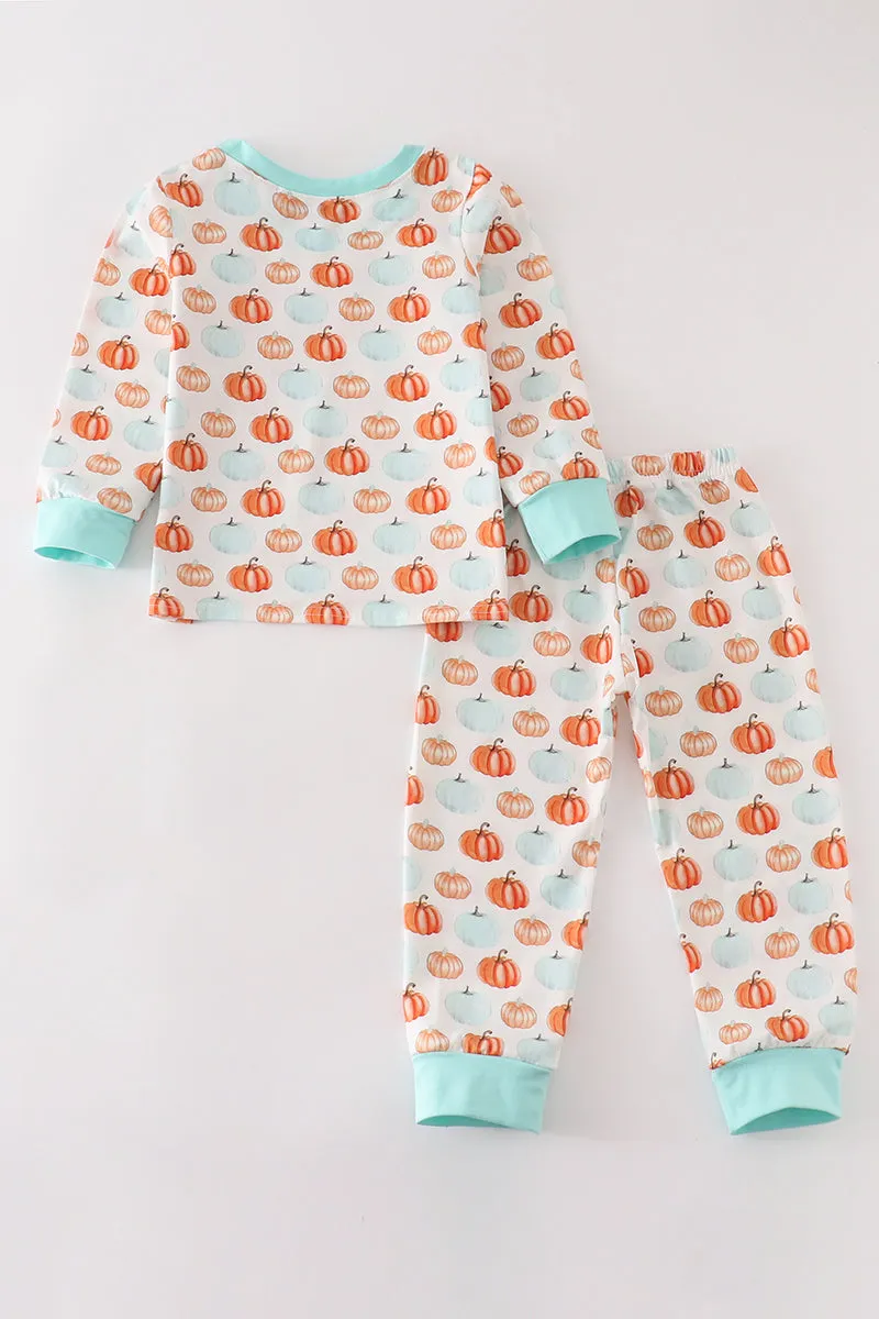 Pumkin print boy pajamas set