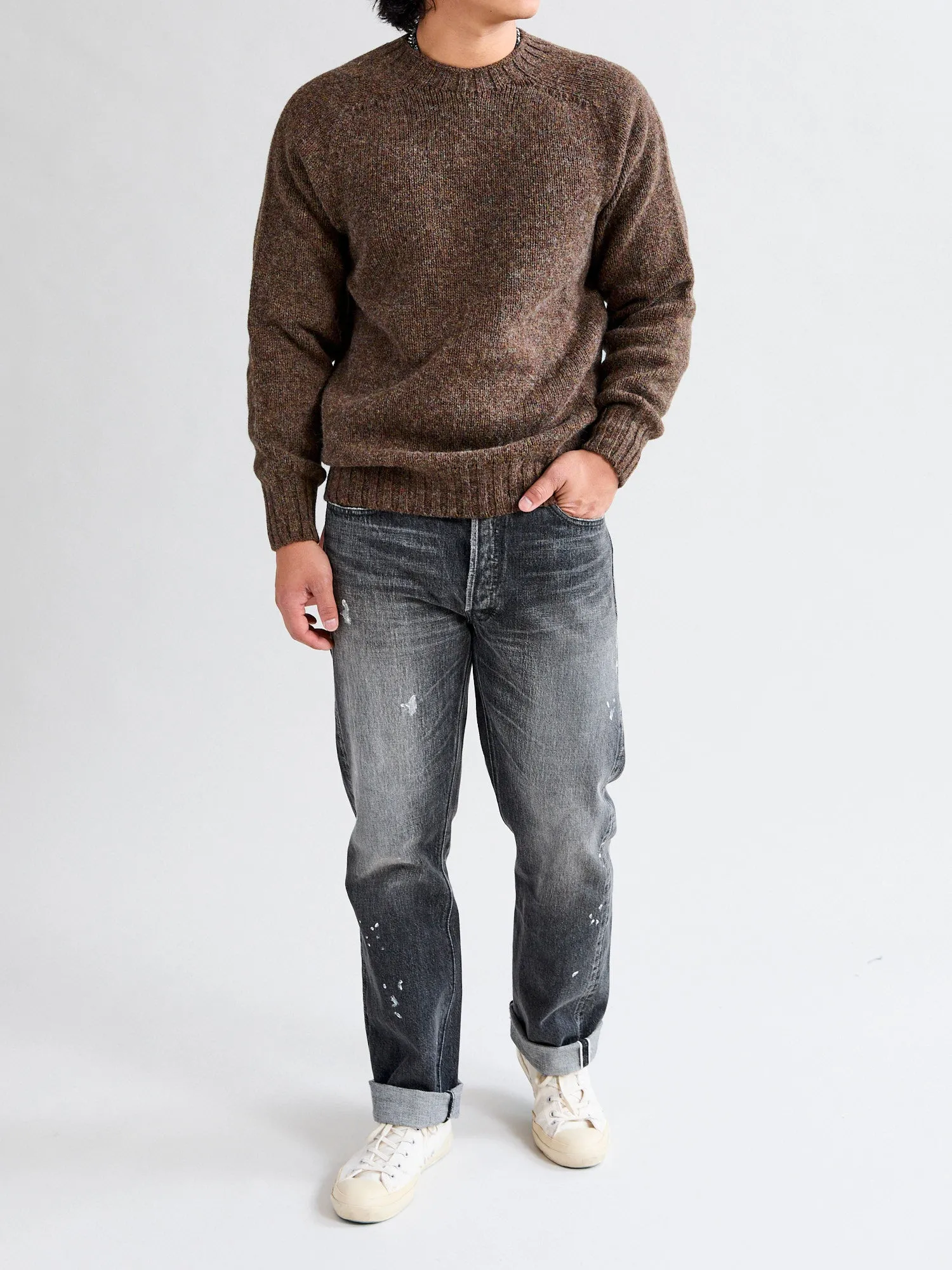 "Boxy Space Knit" Wool Sweater in Spark