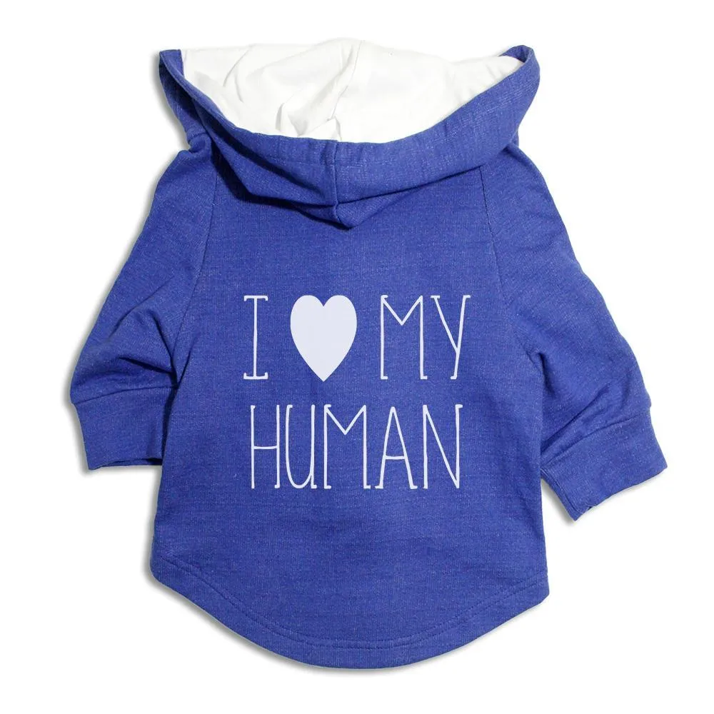 "I Love My Human" Dog Hoodie Jacket