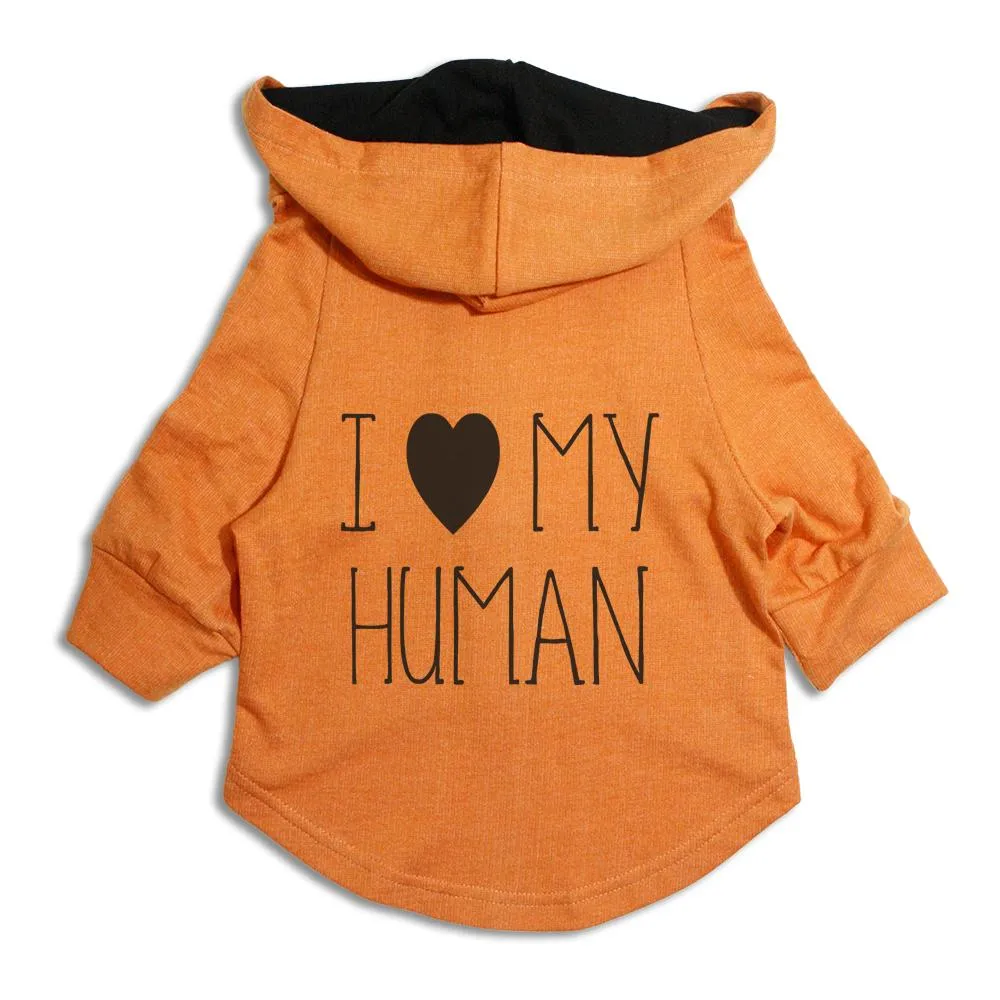 "I Love My Human" Dog Hoodie Jacket