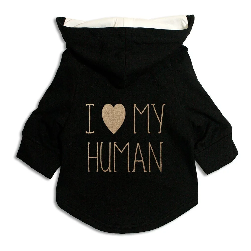 "I Love My Human" Foil Edition Dog Hoodie Jacket