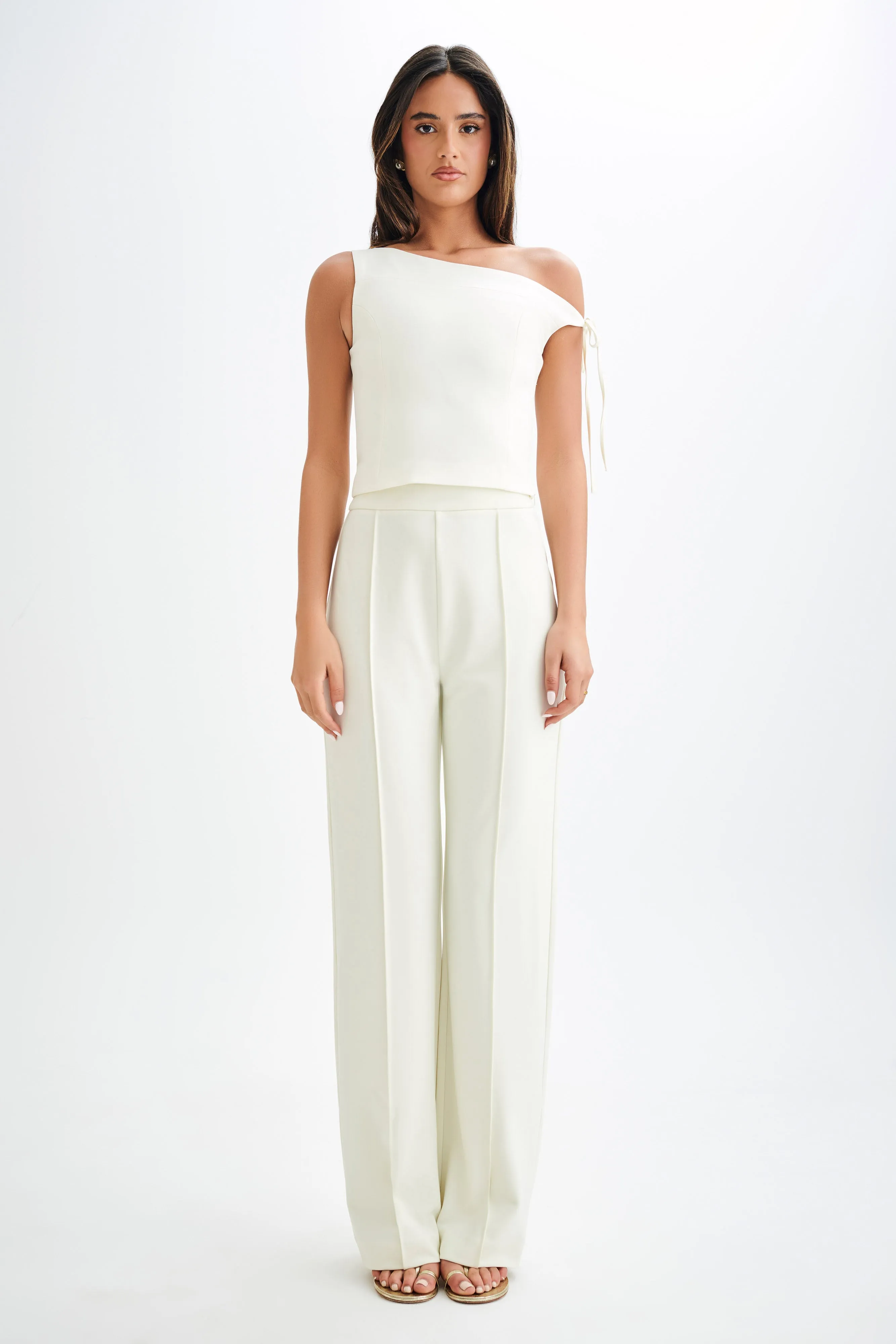 Ramsey Suiting Off Shoulder Top - Ivory