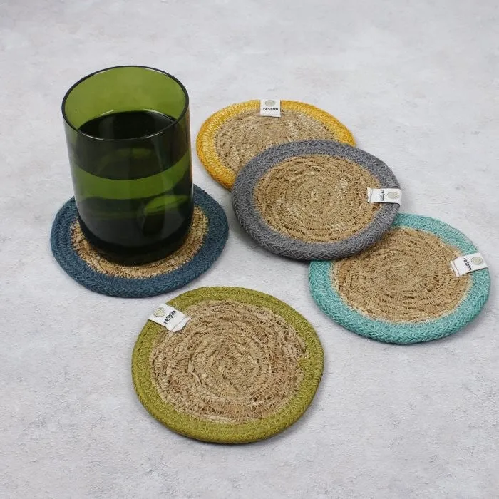 ReSpiin Jute & Seagrass Coaster - Green