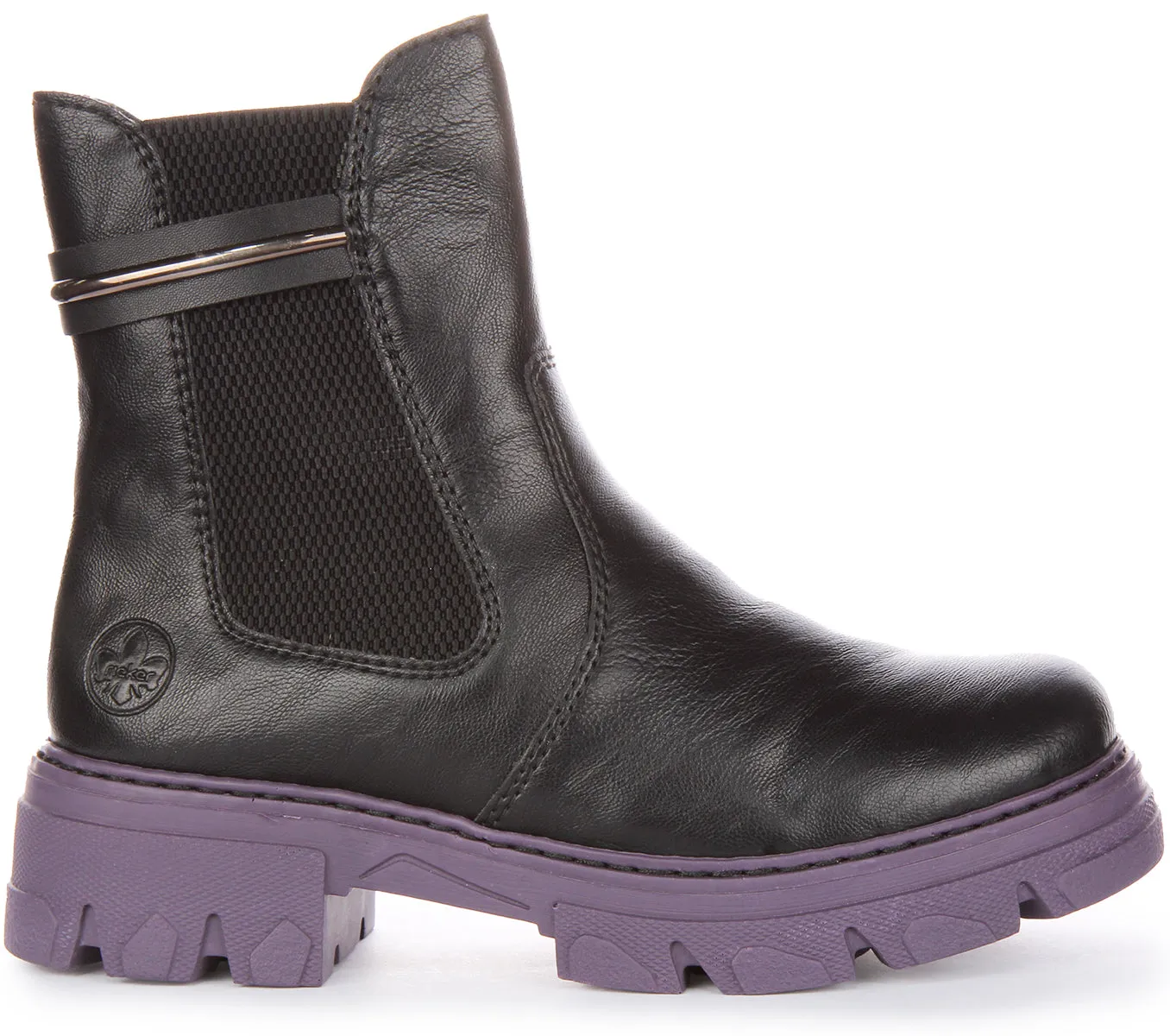 Rieker 74690-00 In Black Purple For Women