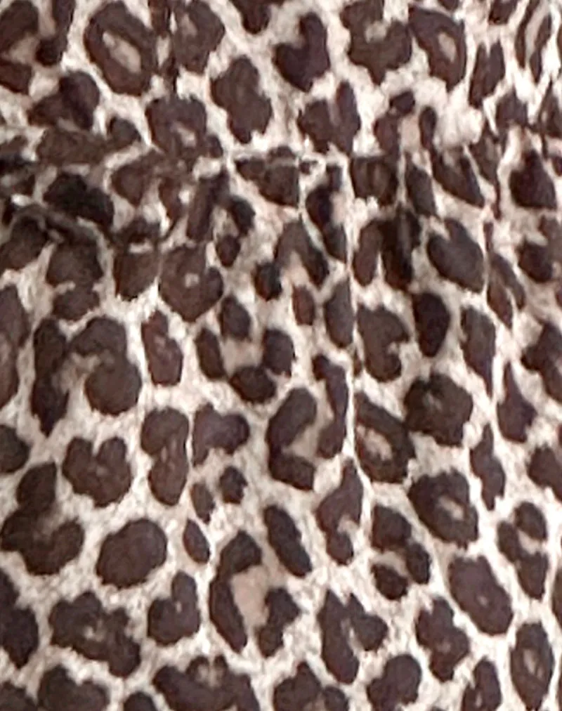 Ryota Tie Front Blouse in Leopard Sandstorm