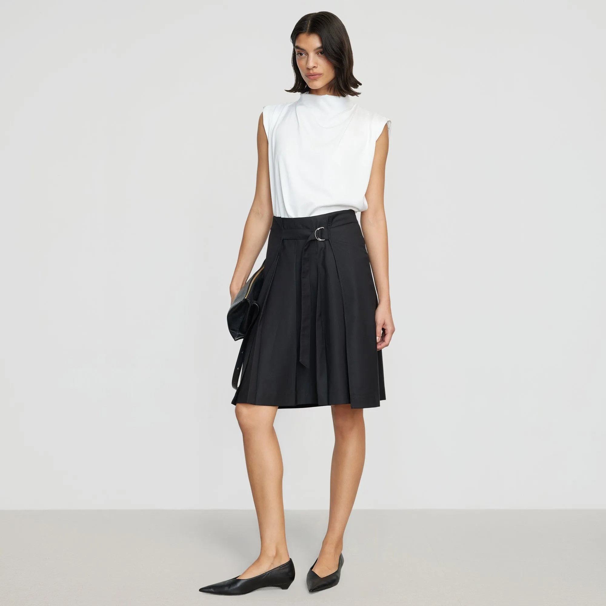 Samira Belted Pleated Skirt