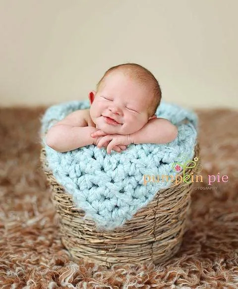 SET Pink and Blue Powder Puff Newborn Baby Blankets