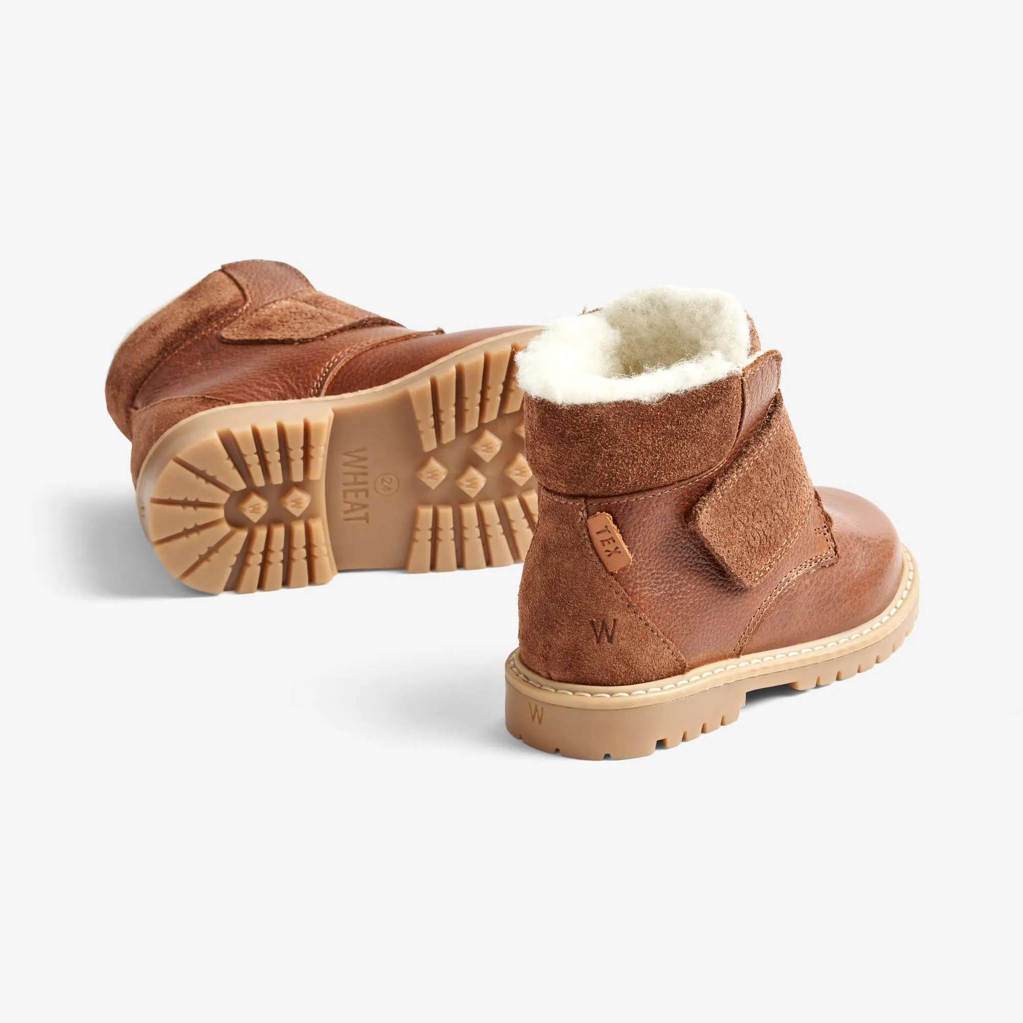 Sigge Print Velcro Boot - cognac