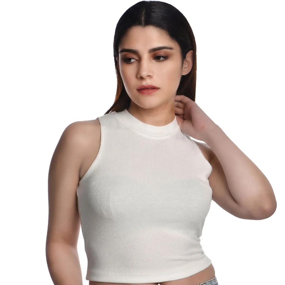 Sleeveless Hosiery Blouses - Plus Size