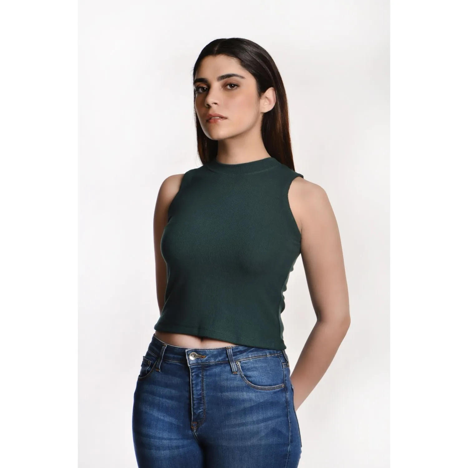 Sleeveless Hosiery Blouses - Plus Size