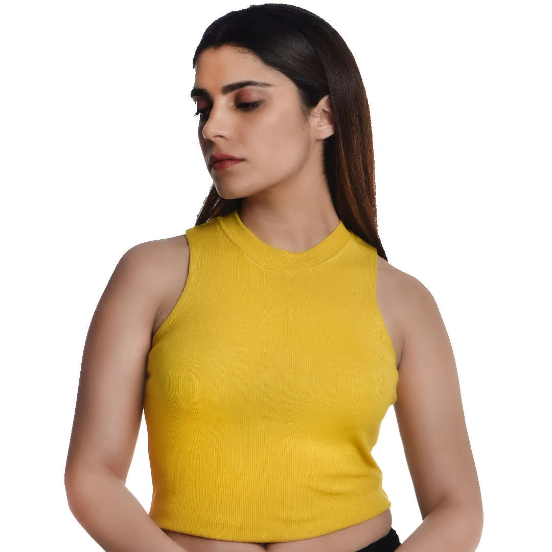 Sleeveless Hosiery Blouses - Plus Size