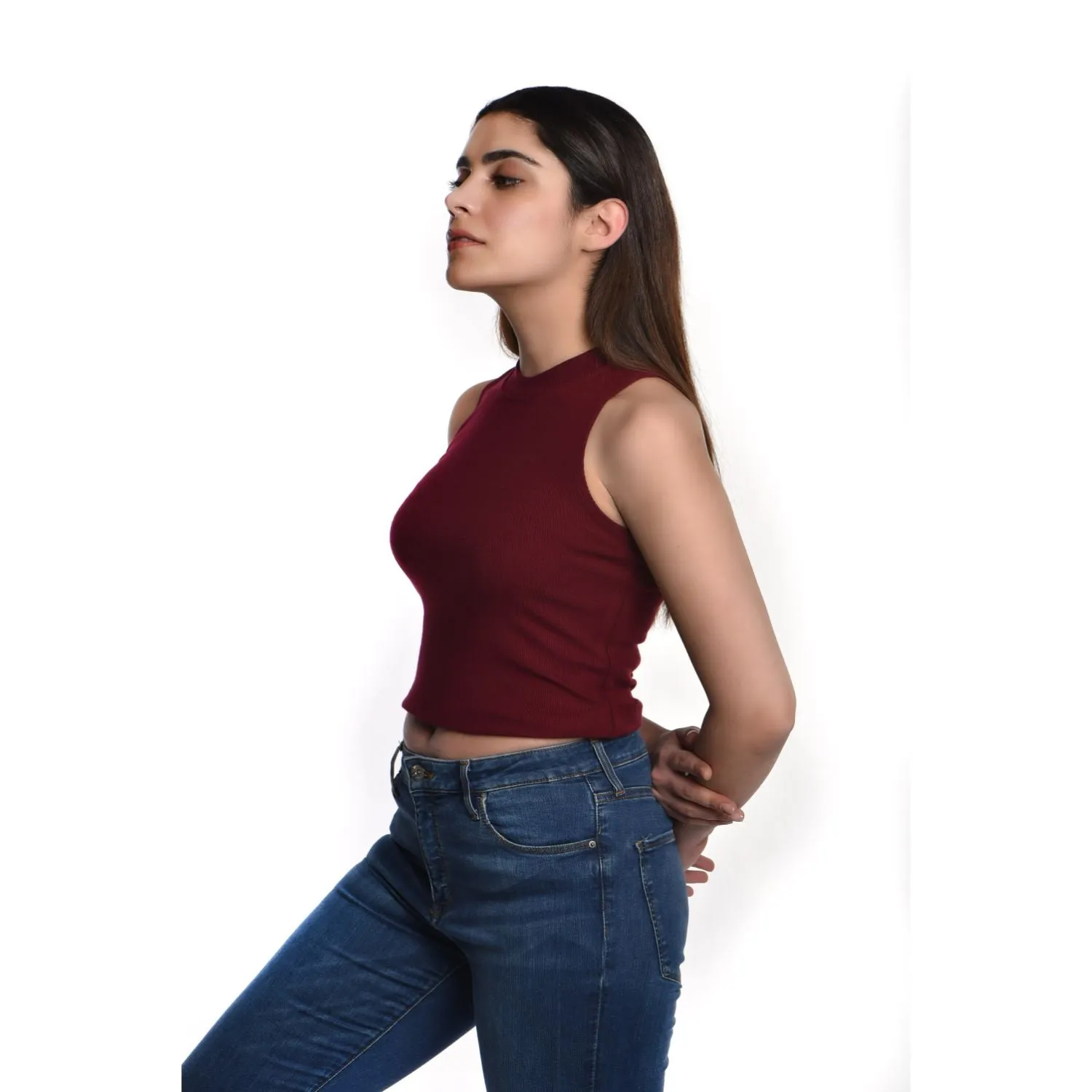 Sleeveless Hosiery Blouses - Plus Size