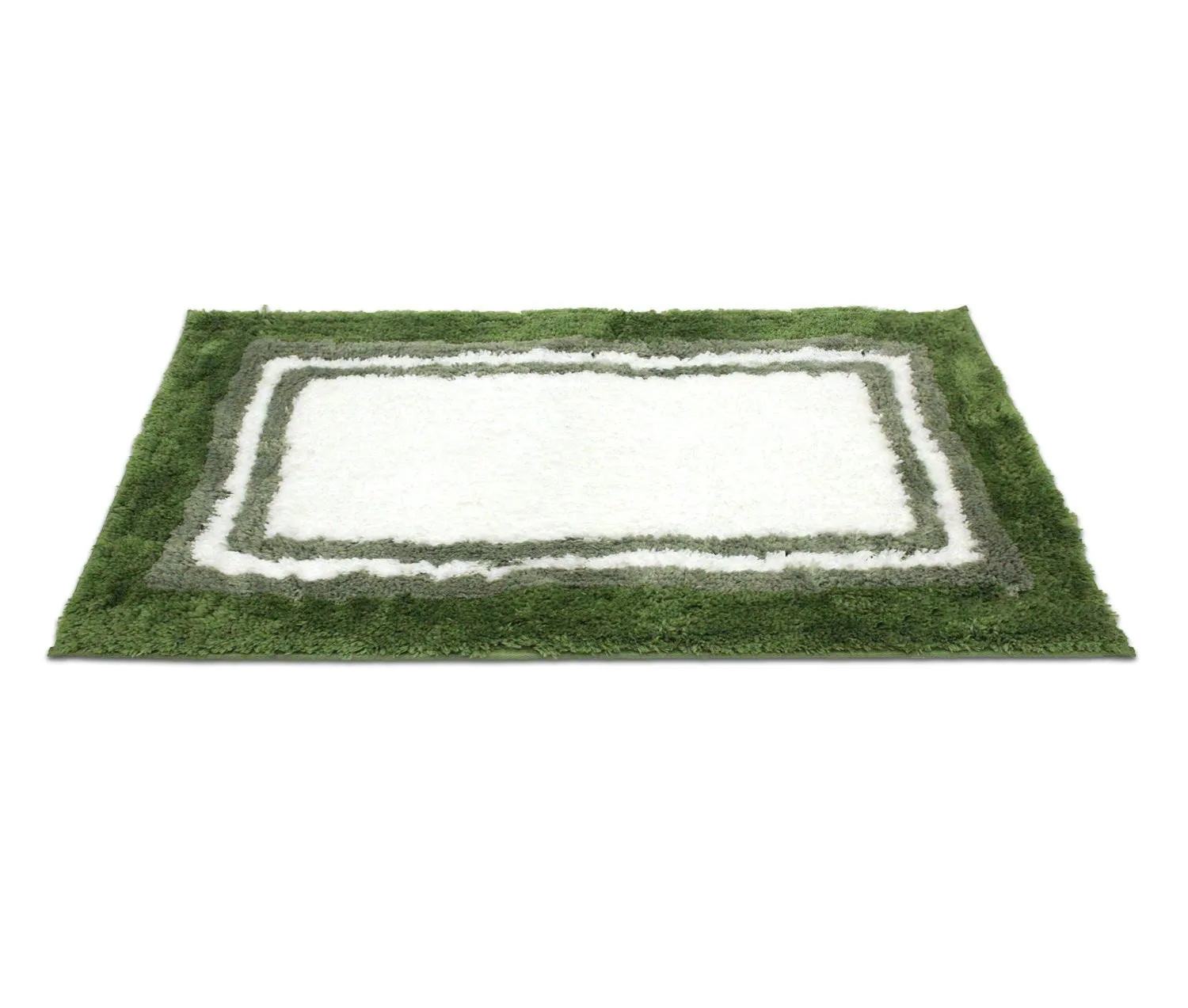 Soft & Plush Rubber Backed Striped Microfiber Bath Rug, Bath Mat